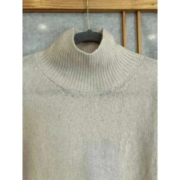 NWT Everlane Women's Beige Wool Blend Stretch Turtleneck Dress Small, Relax Fit - Picture 3 of 12